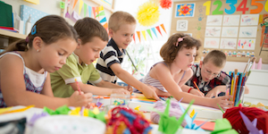 Kids Drawing at the Kindergarten